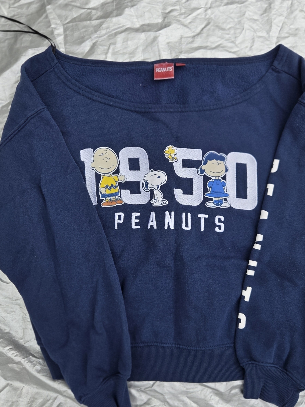 Peanuts Navy Pullover Sweatshirt with Charlie Brown, Snoopy & Lucy